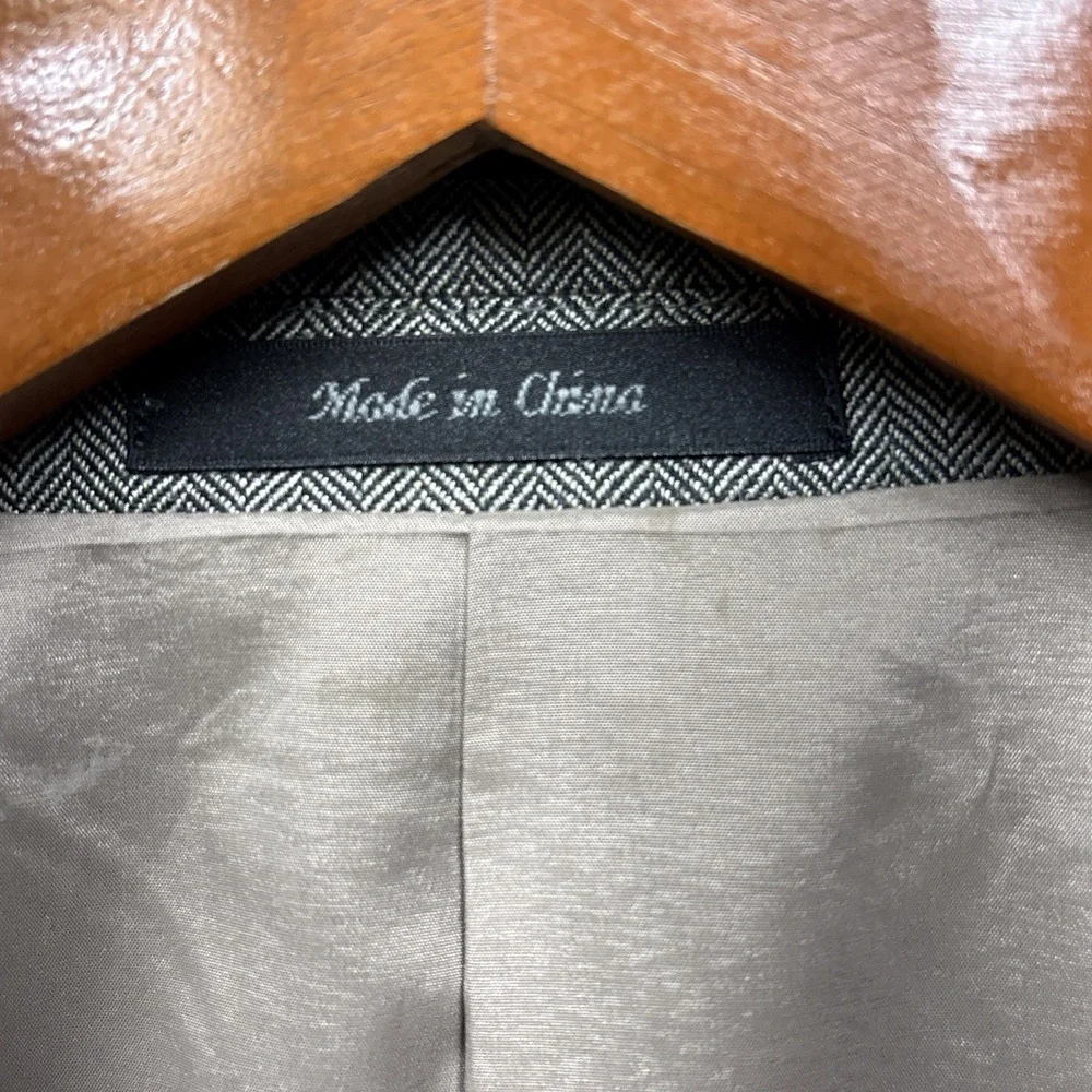 Lauren Ralph Lauren Silk Wool Blazer Sport Coat Men's Size 40R Gray 2 Button